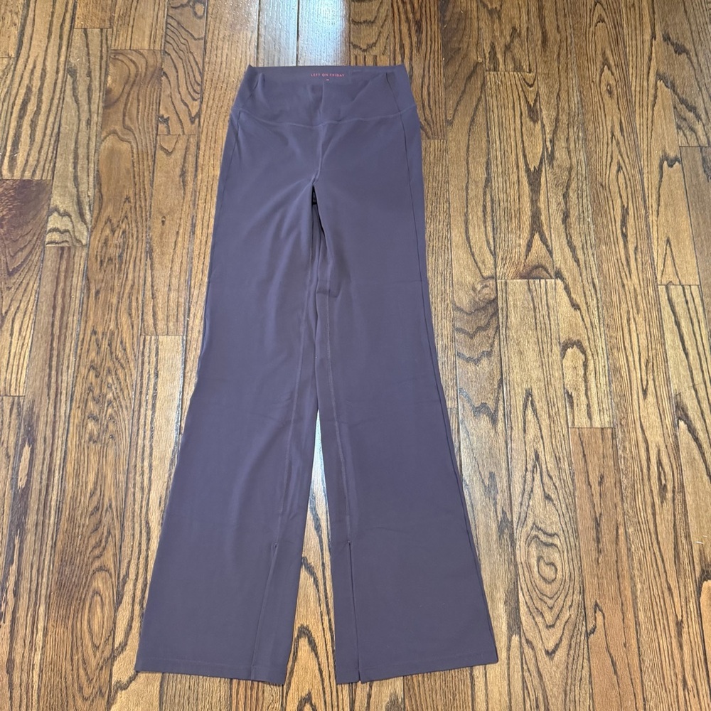 Left On Friday kick it pant brown flare slim fit- Size medium